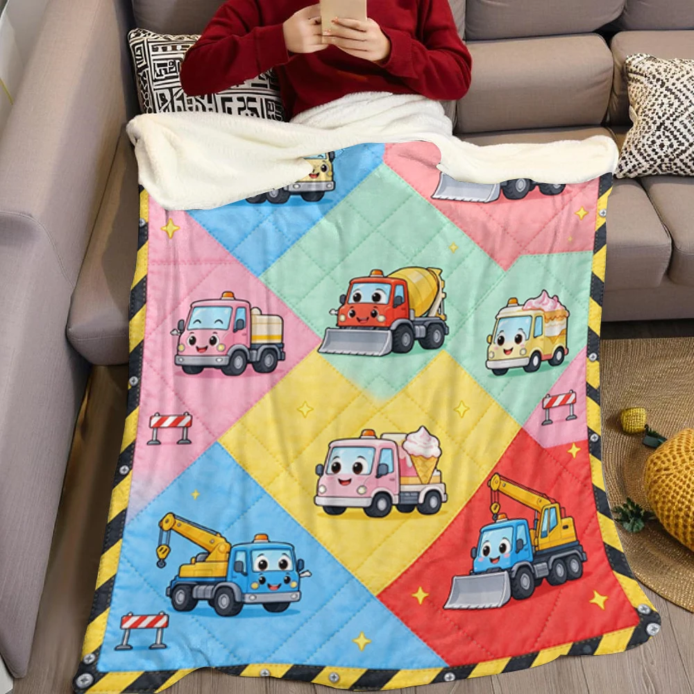 Mixer Garbage Water Flannel Blanket Perfect for Sofa Office Bed Travel Sleep Read Relax Camping Four Season Use
