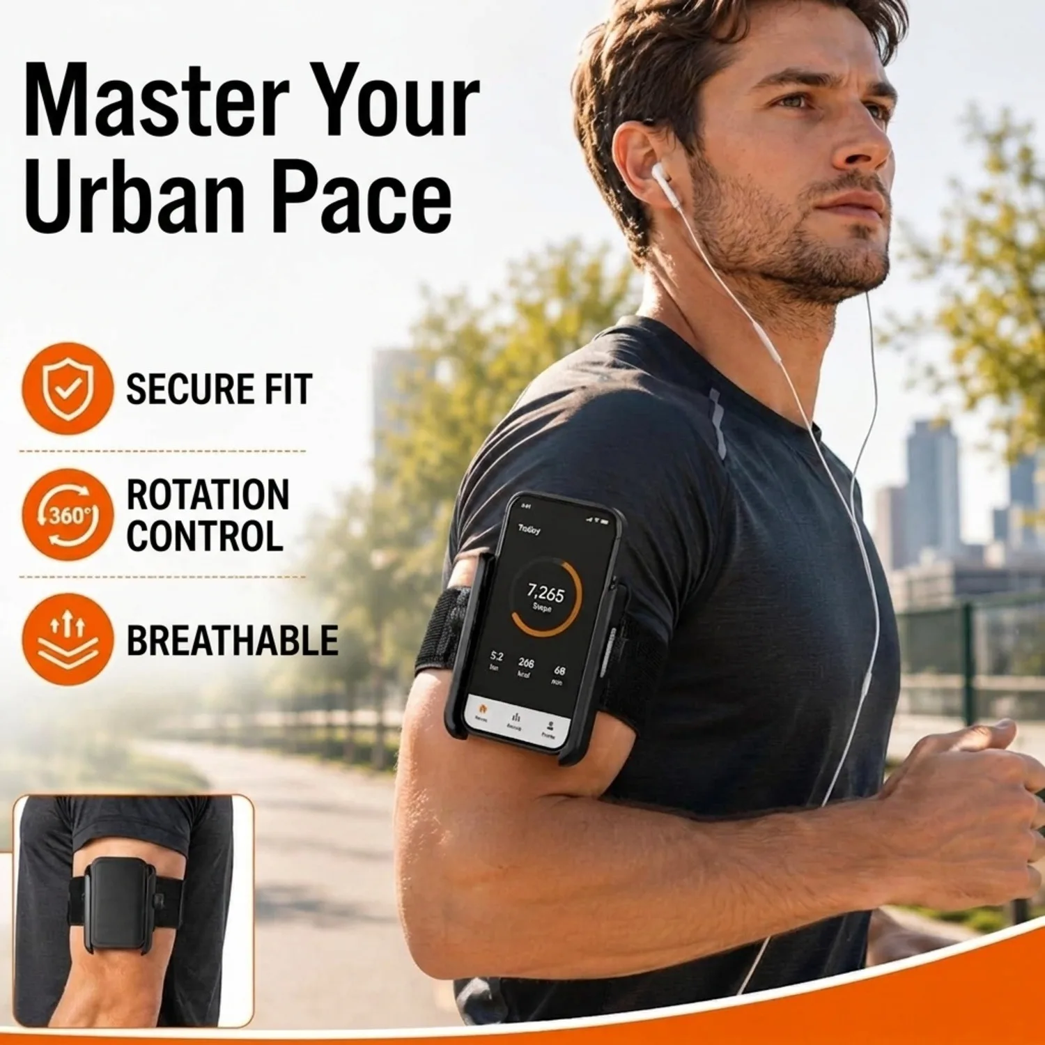 Universal 2-in-1 360° Rotatable Multifunction Phone Holder, Armband Wristband Phone Clip for Riding Running Car Navigation