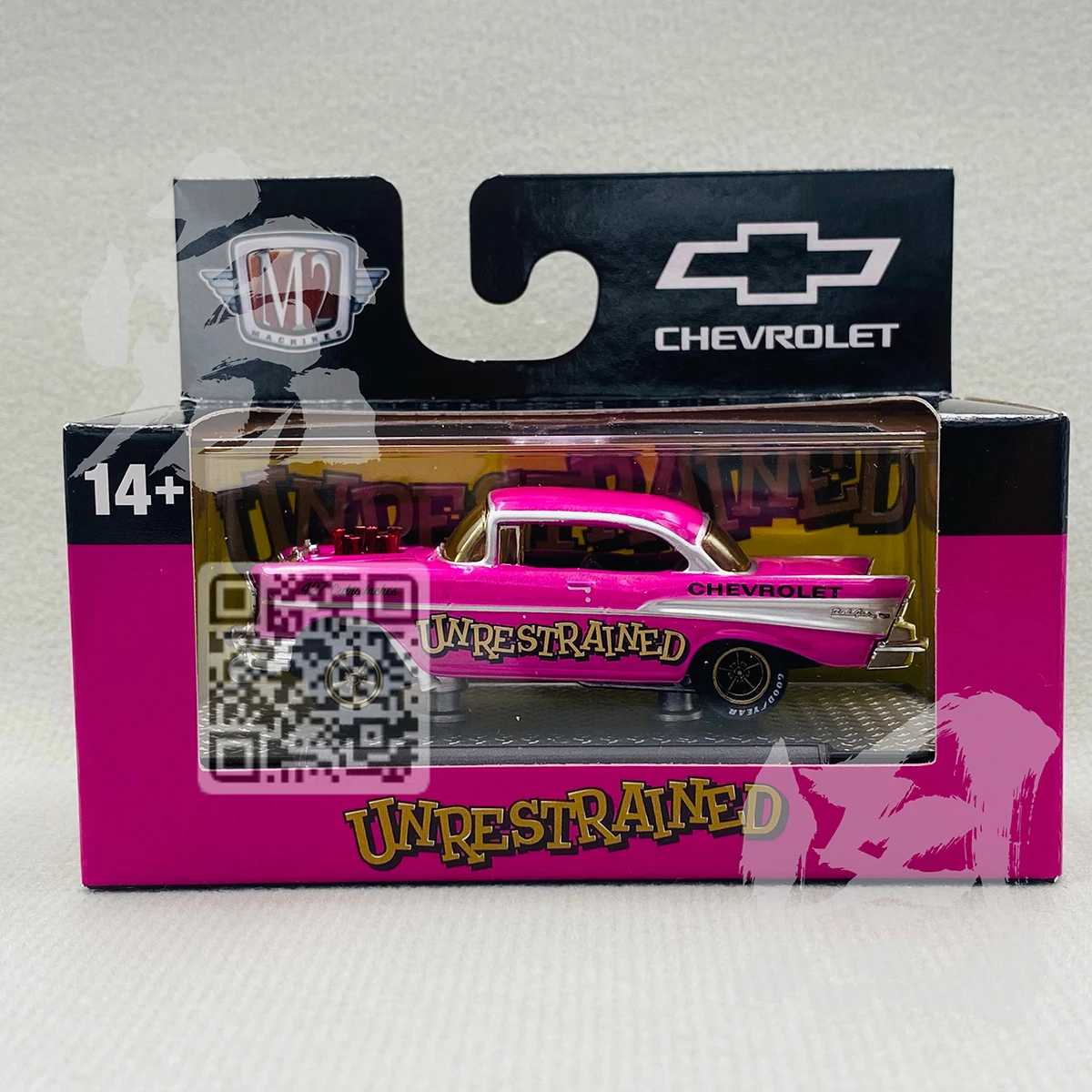 Máquinas m2 escala 1:64 liga fundida 1957 chevrolet bel air gasser brinquedos carros modelo clássicos presentes adultos lembrança exibição estática