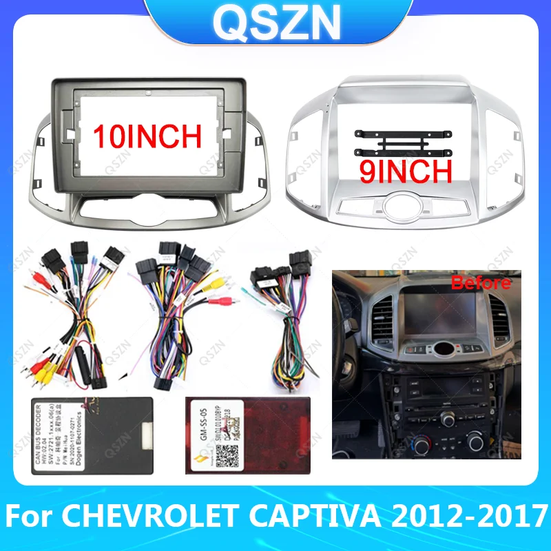 

Car Radio Face Frame For CHEVROLET CAPTIVA 2012-2017 Fascia Stereo Panel Mounting Head Unit Canbus Cable Trim Bezel.