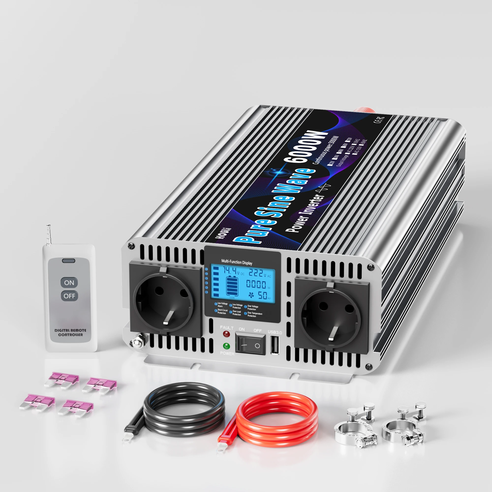 تردد العاكس 12 فولت 220 فولت 6000 واط العاكس العاكس 24 فولت 2000 واط نقية شرط لموجة العاكس 6000 واط