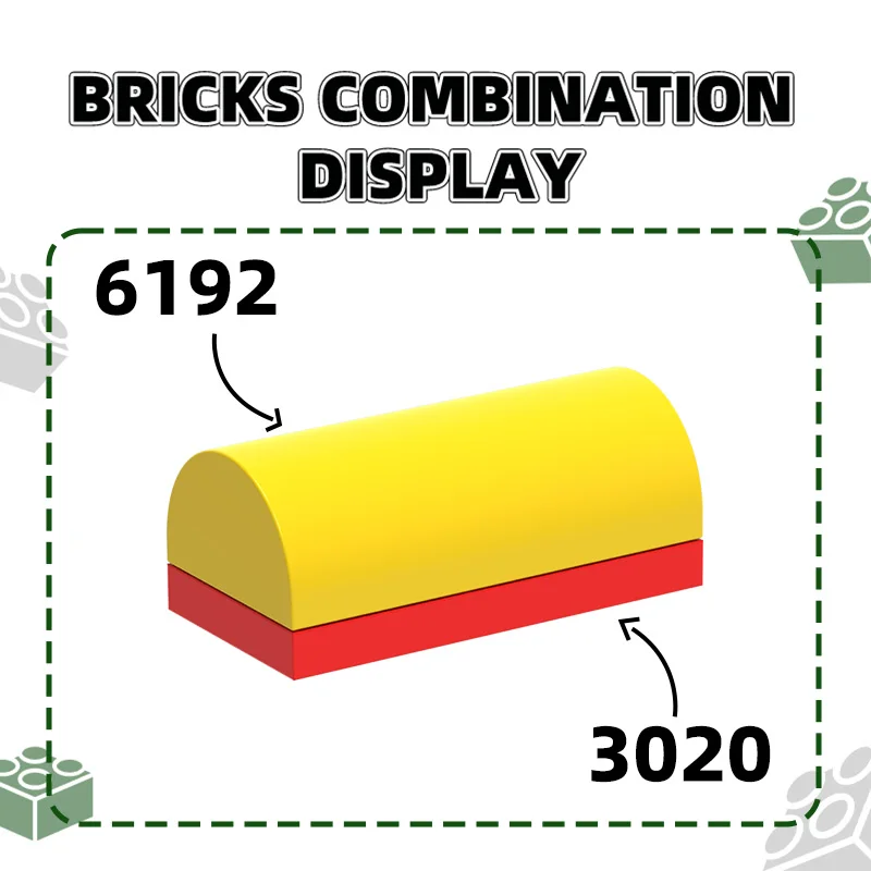 WANGE 47Pcs/Lot 6192 Arcuate Post 8-hole Building Blocks Moc Color Accessories Compatible with Brick DIY Spare Parts Toy Gift