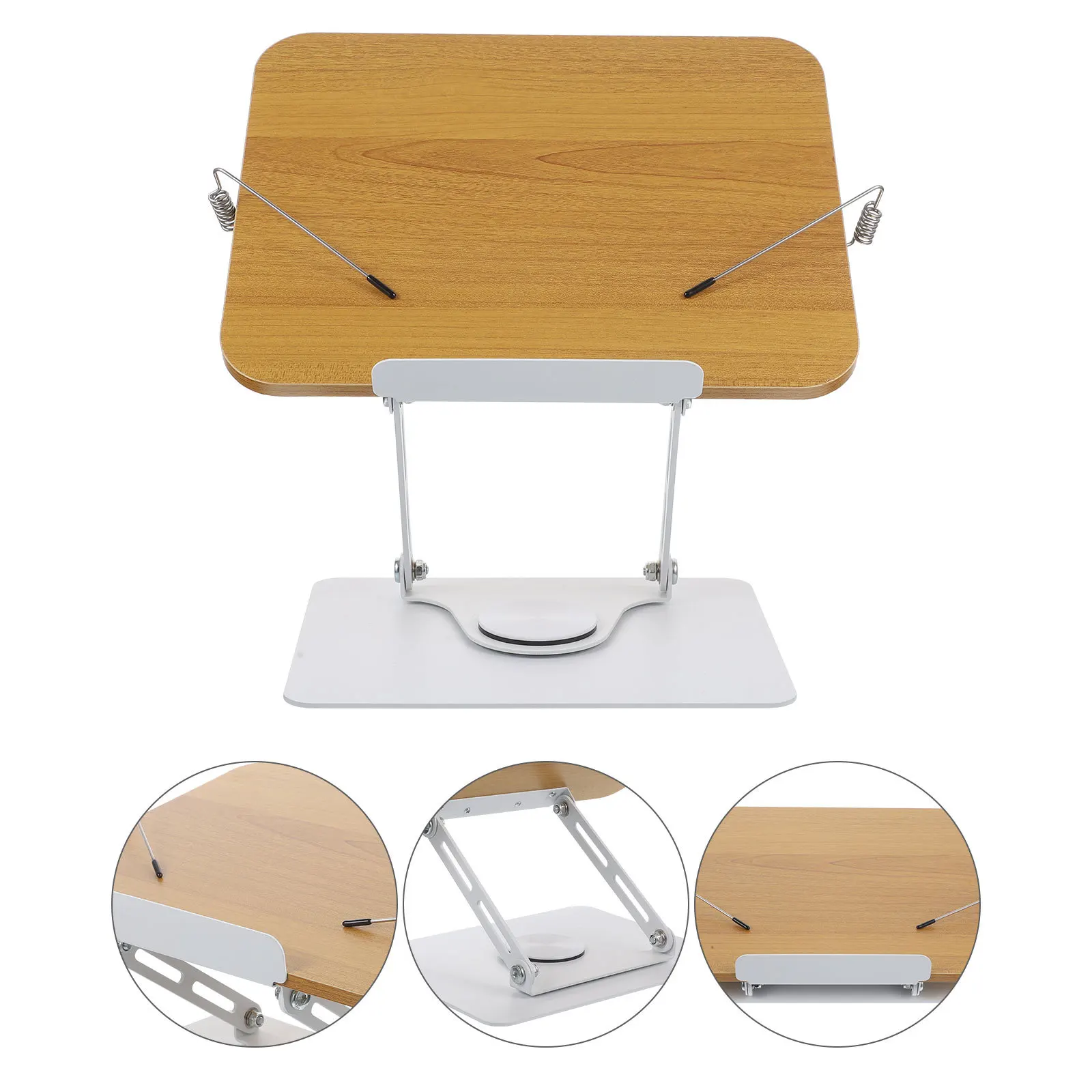 

Book Stand for Reading Aluminum Alloy Rotatable Student Desktop Reading Rack Portable Adjustable Book Holder Support