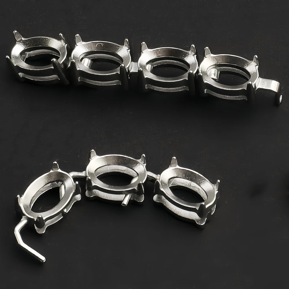10 Stück Edelstahl Leere Krallenfassungen für Tennisarmbänder und Halsketten, Kristallsteinhalter für Strasssteine – Detail 4