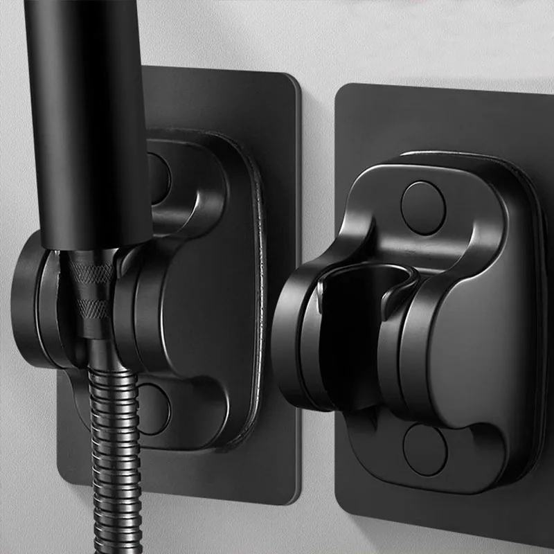 

Black/Silver Universal Shower Head Holder No Drill Showerhead Bracket Adjustable Wall Mounted Holder for Bathroom Accessories