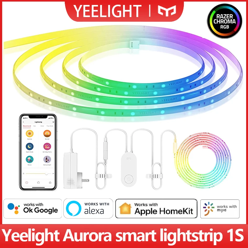 

Global version Yeelight LED Smart Strip 1S RGB Colorful 2 Meter Long WiFi Light Strip For Homekit Mi Home Google Alexa YLDD05YL