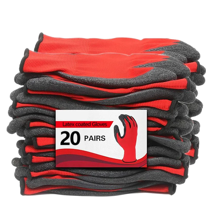 Work Gloves, Crinkled Anti-Slip & Anti-Skid Labor Protection Gloves. High Grip, Wear-Resistant & Anti-Slip.