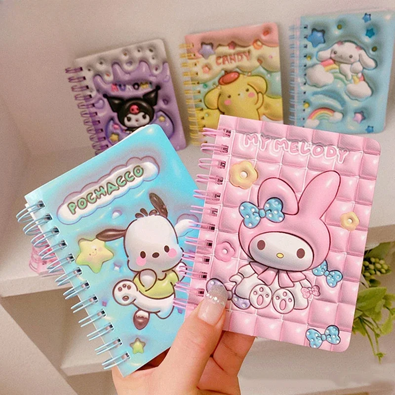 Sanrio Diary Notebook Cute Hello Kitty Kuromi Student Coil Book Daily Weekly Agenda Planners Notepad Office School Supplies