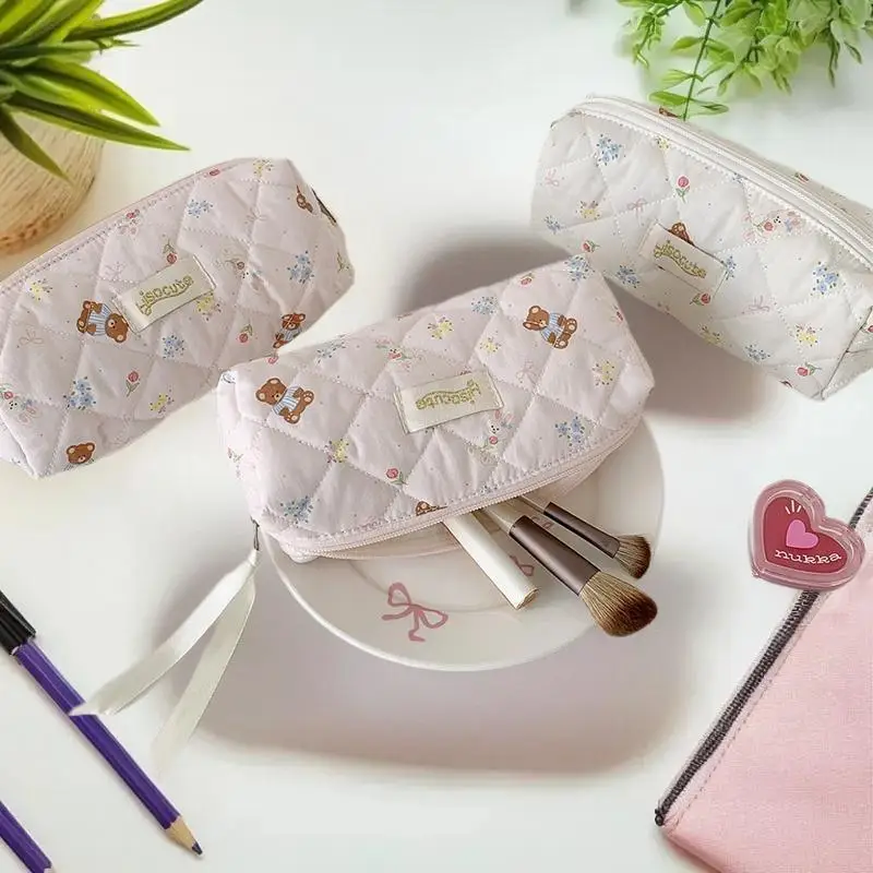 جميل الدب التوضيح حاوية القلم كبيرة الحجم الأكاديمية ملحق تخزين محفظة أنيقة المؤنث حقيبة أدوات الزينة الهدايا #5