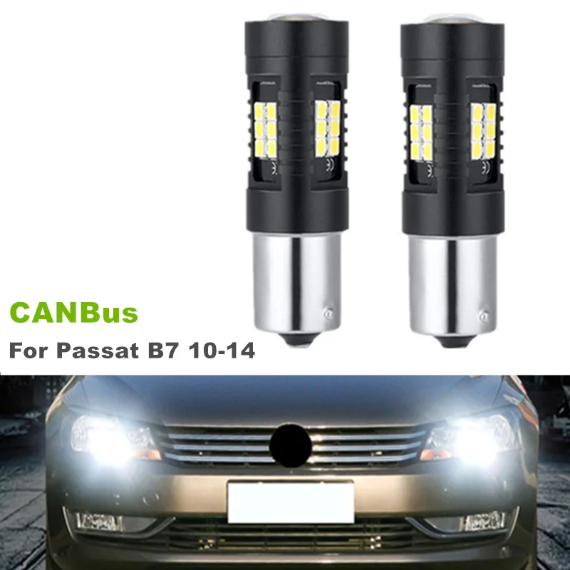 

Для VW Passat B7 2010-2014 2 шт./лот BA15S CANBus безошибочные белые светодиодные DRL дневные ходовые огни лампы