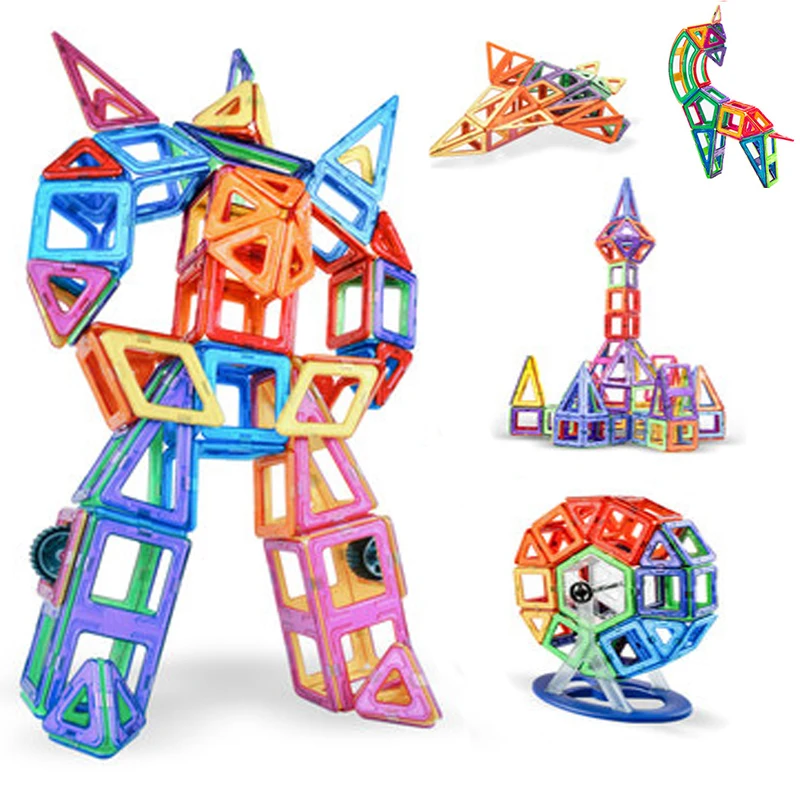 Baby Toys Big Size Magnetic Designer Magnet Building Blocks 21-180pcs Construction Set Magnetic Bircks DIY For Children Gifts