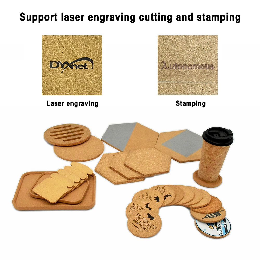 10Pcs Laser Engraving Natural Cork Coasters 10CM Round Wooden Coaster Reusable Cup Pad for Coffee Teacup Mat Cork Coasters