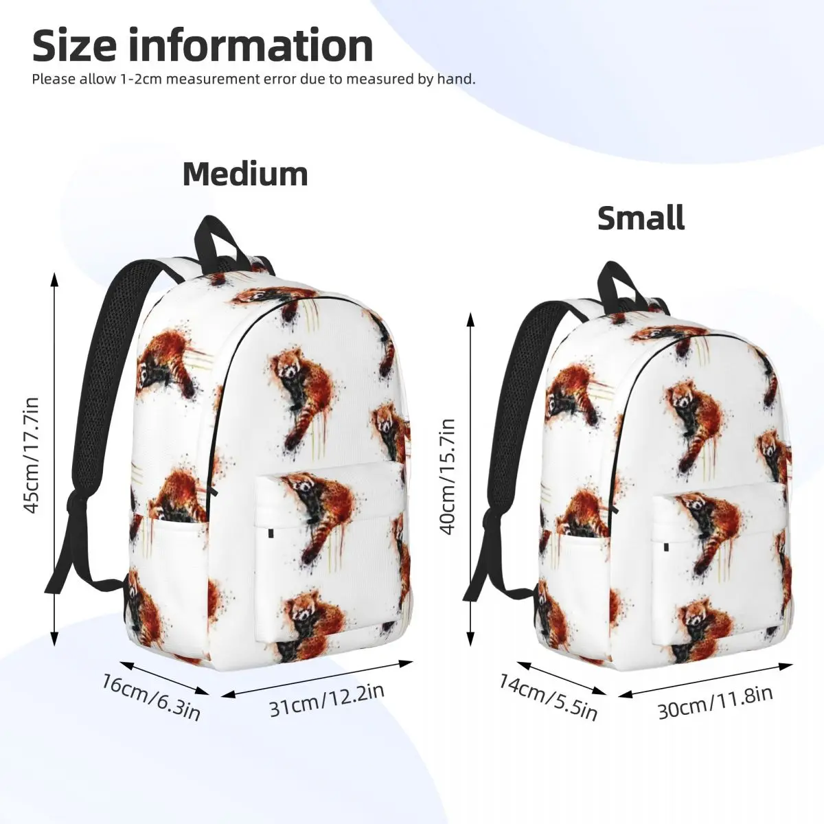 Red Panda Student Backpack School Bag Hiking Travel Daypack for Boys Girls Bookbag Shoulder Bags