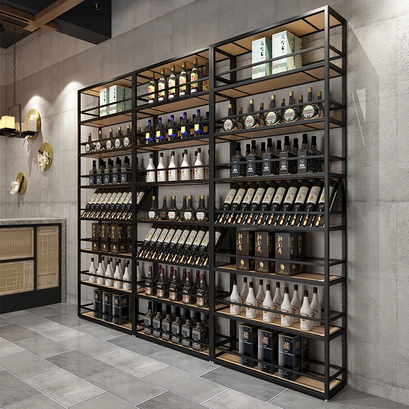 

Hanging Bar Cabinet Room Liquor Wine Rack High End Open Whiskey Showcase Full Kitchen Drinks Vetrina Esposizione Bar Furniture