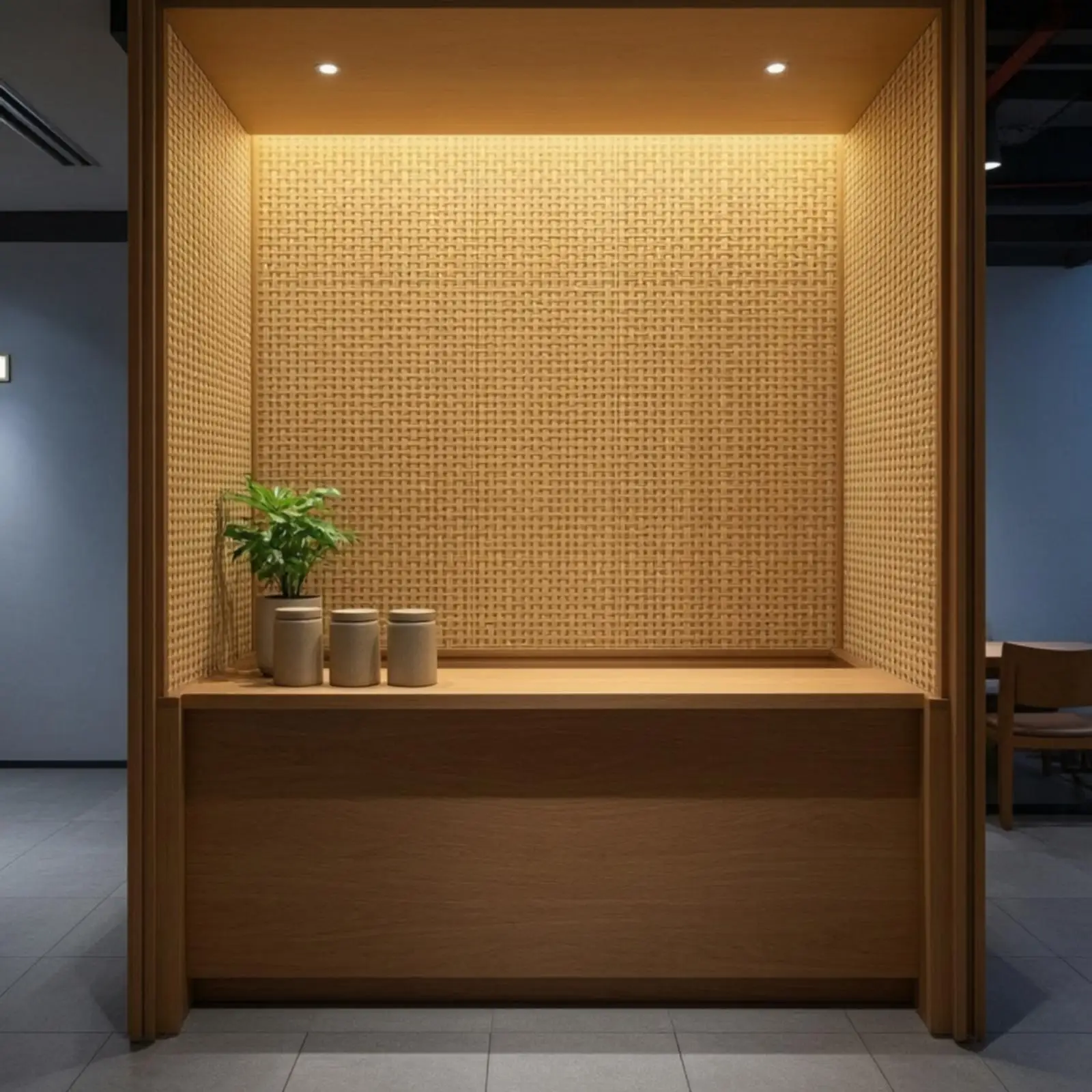 Basketweave Textured Japanese Wallpaper Polyester Wall Mural Sheet for Tranquil Modern Spaces