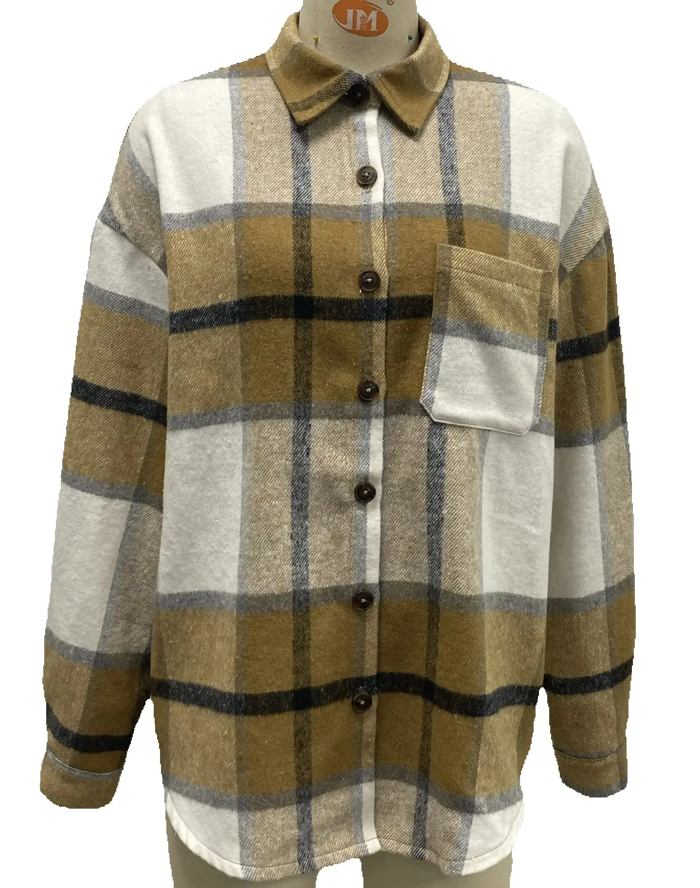 Camisa feminina retrô xadrez patchwork jaqueta com design de bloqueio de cor manga comprida nicho top