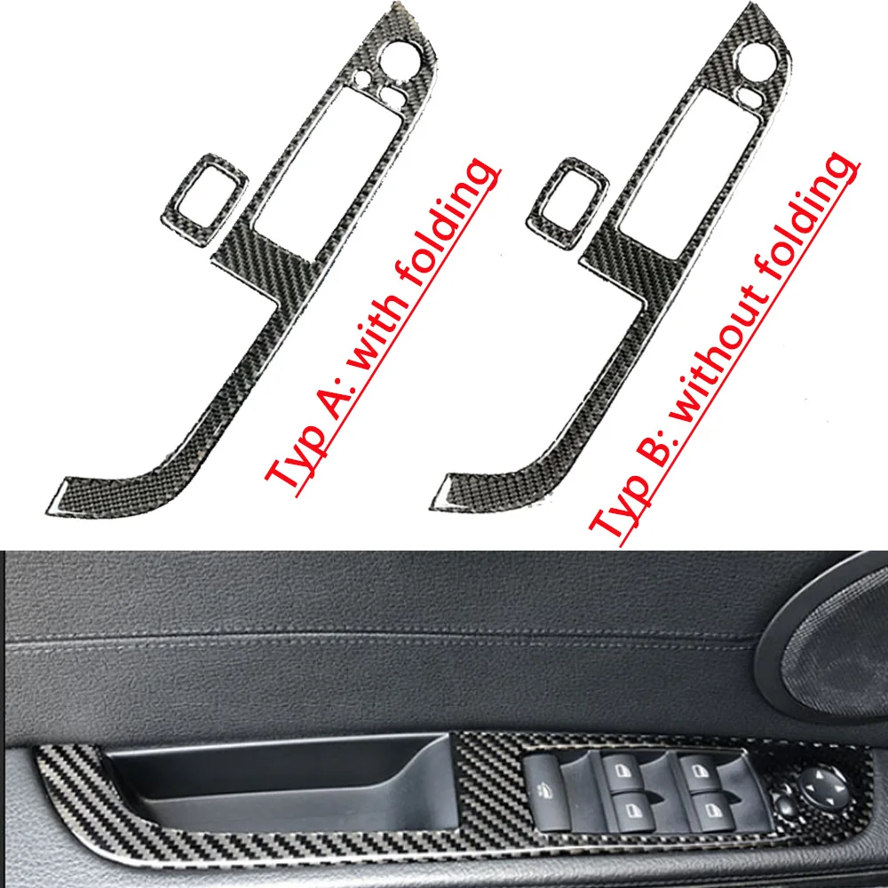 

Углеродное волокно, подлокотник для двери автомобиля, переключатель подъема окна, панель, накладка, наклейка, украшение интерьера для BMW Z4 E89 09-15