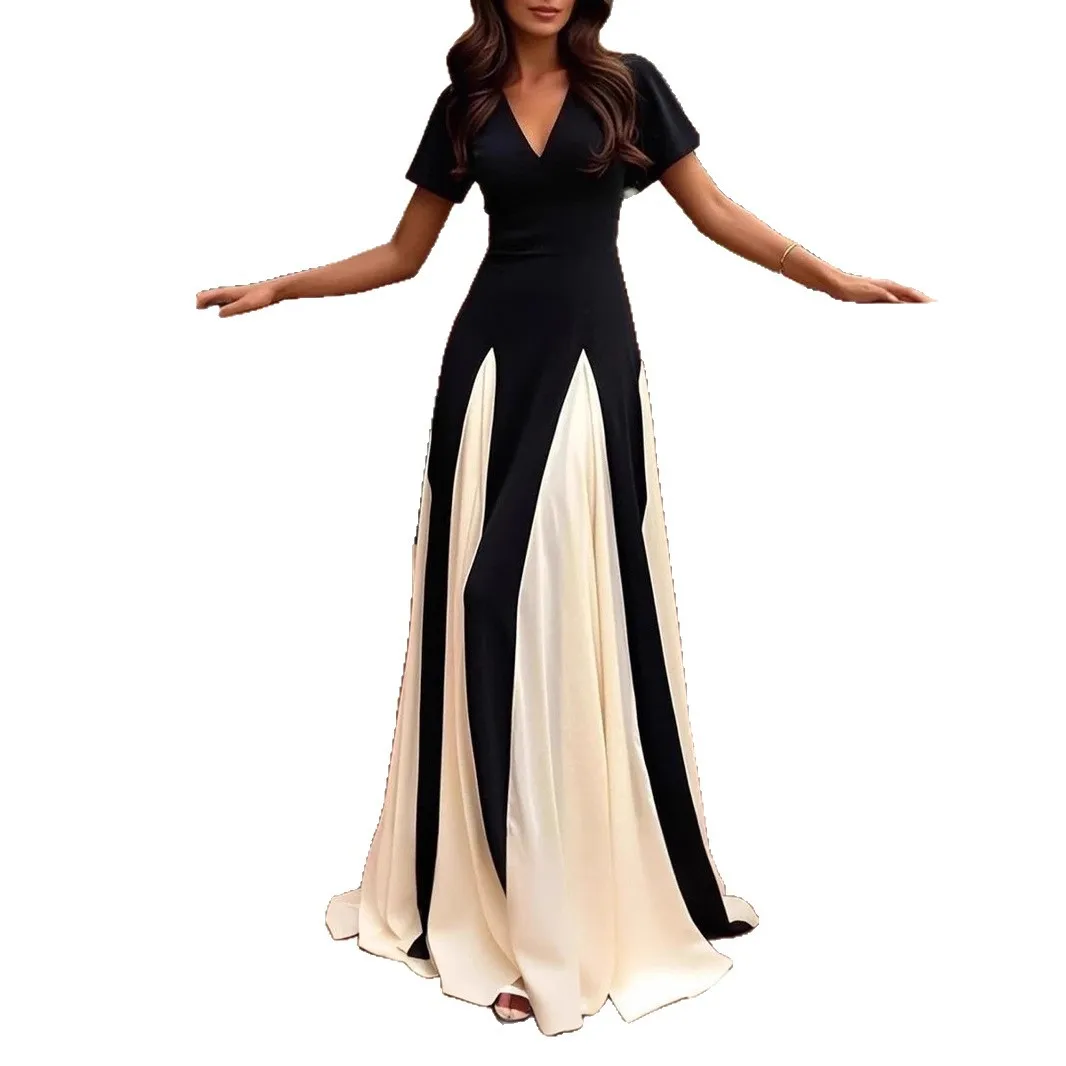 Jupe longue décontractée v-ne couleur Blo Dr pour femmes, coupe ample, en Fiber de Polyester, ort Sve h-pe, Silhouette automne Faion