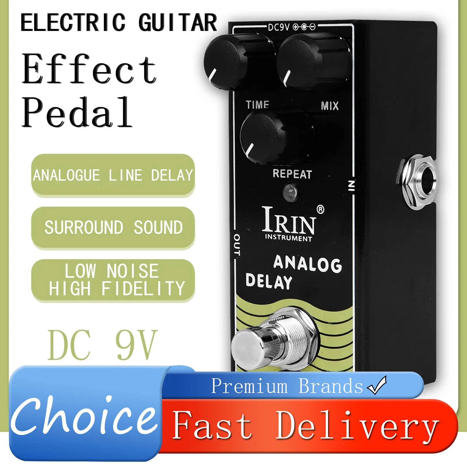 

IRIN RF-10 Analog Delay Electric Guitar Effect Pedal Analogue Line Delay Low Noise Effects True Bypass Pedal Guitar Accessories