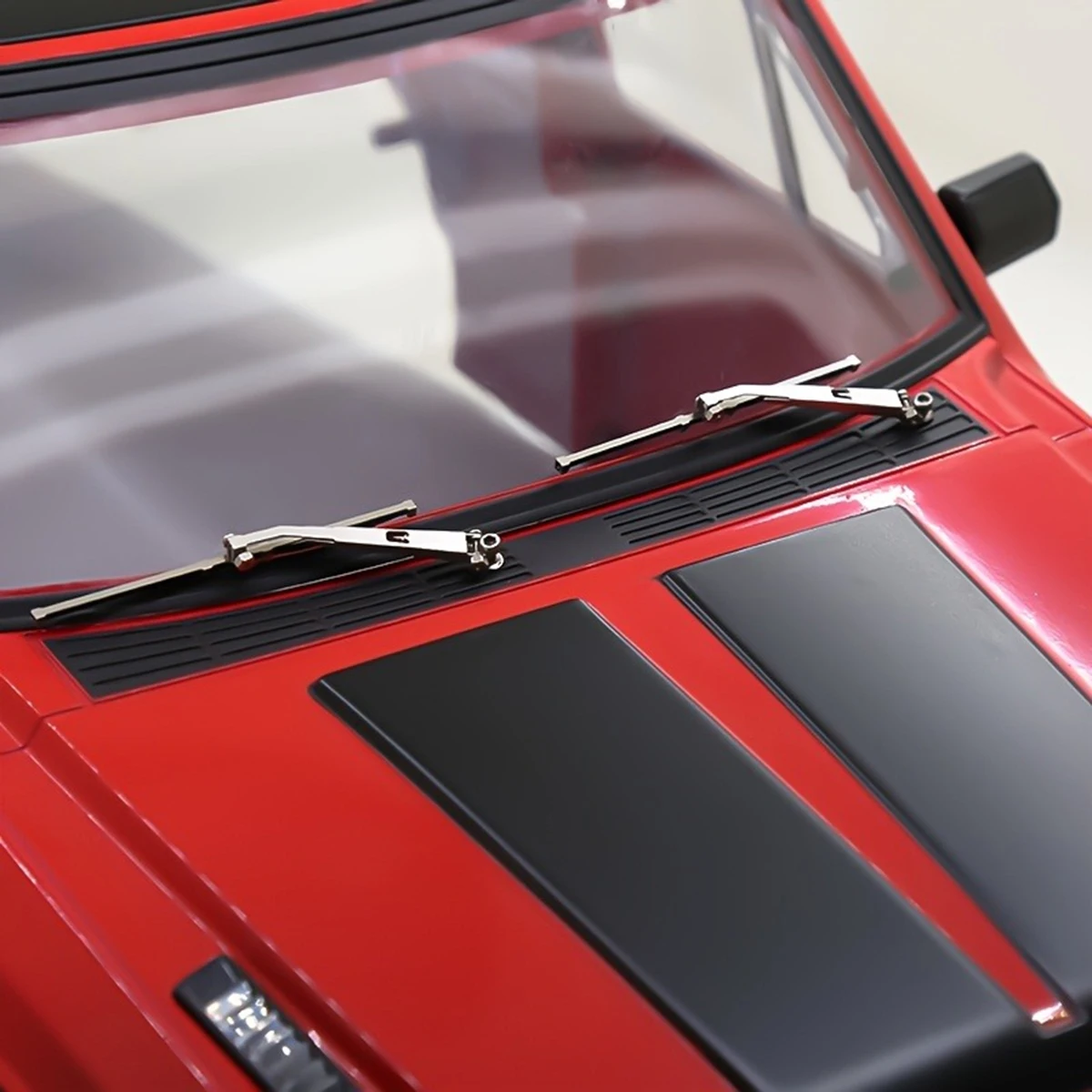 1/10 RC العالمي المعادن الزجاج الأمامي محاكاة ممسحة زجاج أمامي مجموعة لسيارة RC الزاحفة ، متوافق مع سيارة Traxxas TRX-4 G500