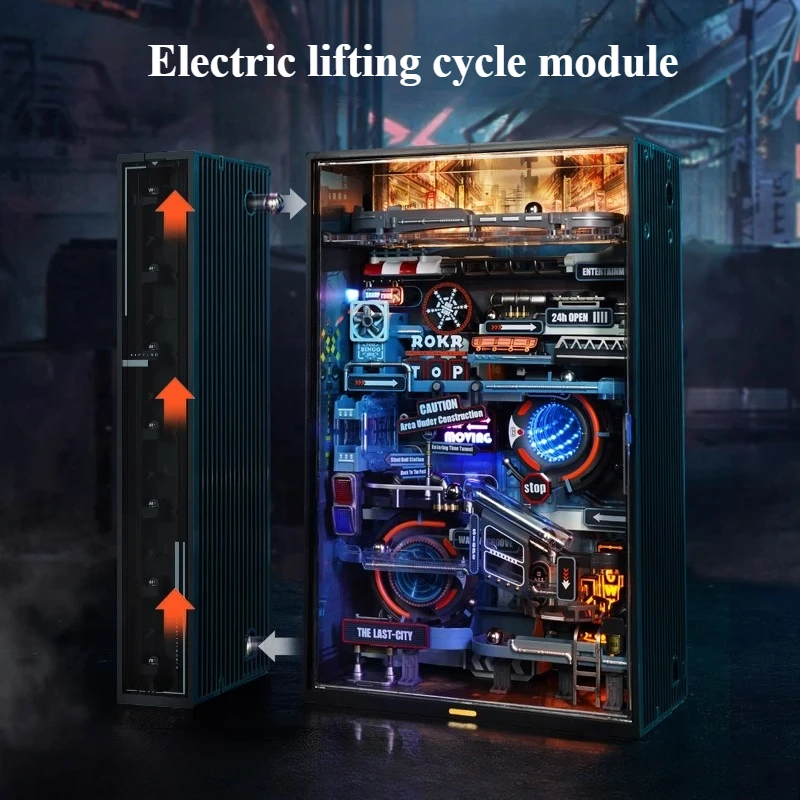 

If The Guest Parallel World The Former Capital of Cyberpunk Miniature House Model Puzzle Assembly Ornament Model Toy