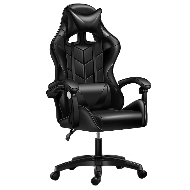 Cadeira esportiva eletrônica ajustável de 360 graus, preta, moderna, ergonômica, novo puxador, couro, confortável, assento para jogos