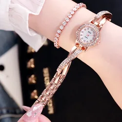 UTHAI W64 Women's Watch with Diamond Small Dial Fashion Quartz Wristwatch Girls' Minimalist Temperament Wrist Female' Watches