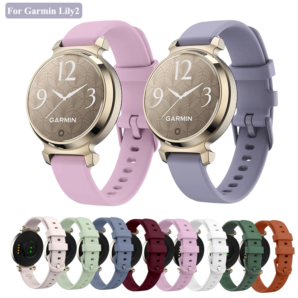 Correa de silicona Original para reloj Garmin Lily 2 Lila/blanco ondulado/Roland Purple Origin, correa deportiva de silicona para reloj Garmin Lily 2