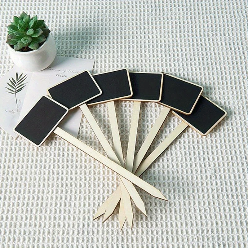 20 Long Wooden Mini Chalkboard Plant Tags, T-Shaped Flower Classification Tags, Garden Decoration Additions