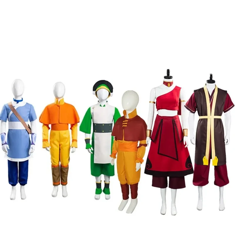 Disfraz de Avatar Aang The Last Airbender Toph/Katara para niños, traje para niños y niñas, disfraz de fiesta de Carnaval y Halloween