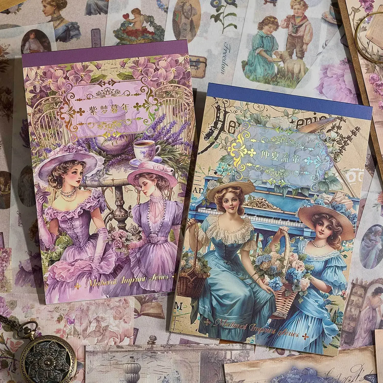 

1pack/2pack Historical Figure Sticker Book - Medieval Mark Collection European Style Scrapbook Decorations 50 pcs/pack