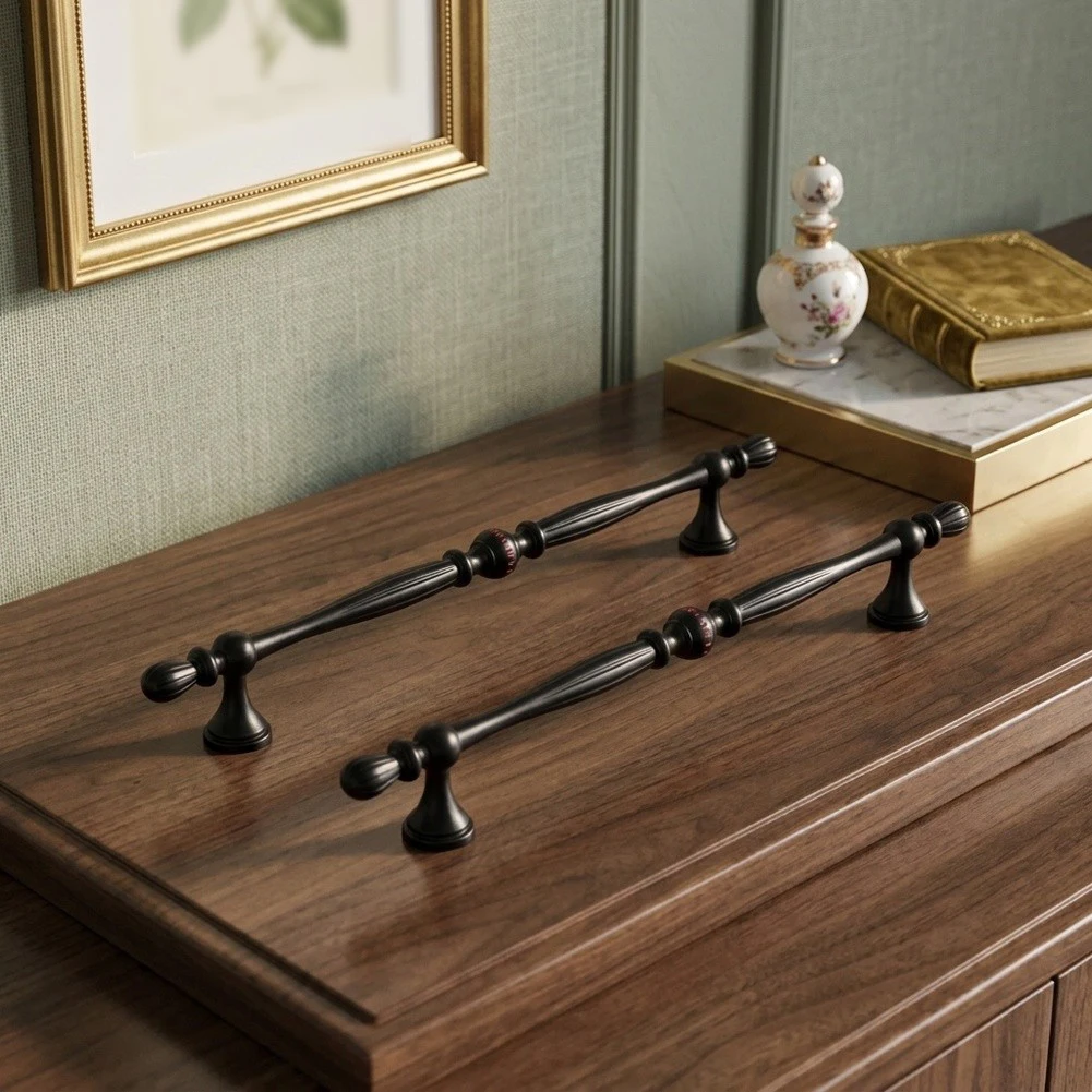 Cabinet Pull HanFor Dles 192mm Matte Black Zinc Alloy Set of 2 for WarFor Drobe Kitchen For Drawer Furniture UpgraFor De