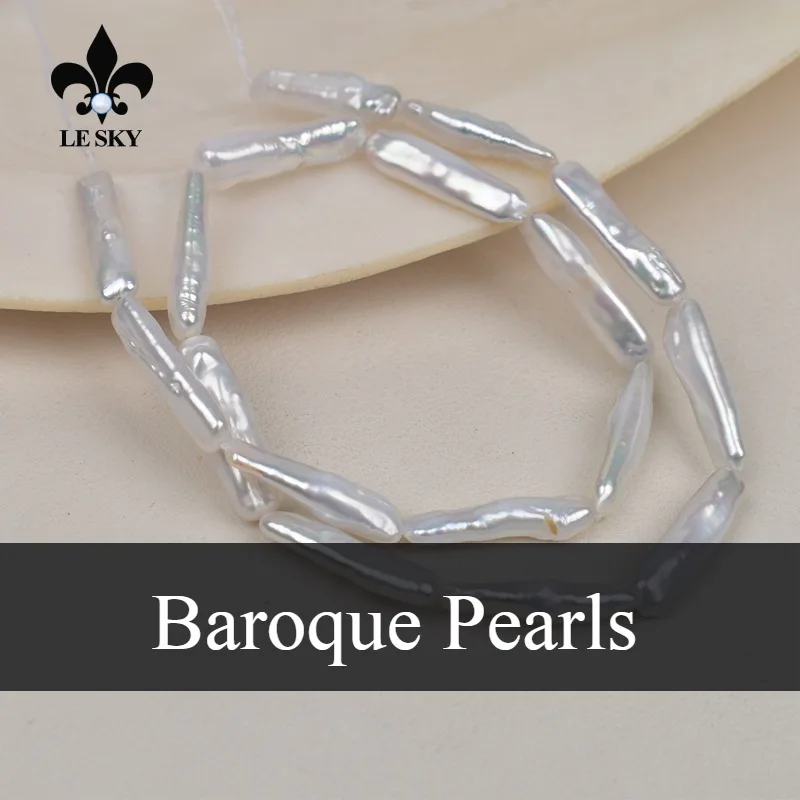 

Real Baroque Pearls Bead Long Strip AAAAA+ Natural Freshwater Pearl Loose Spacer Beaded for Making DIY Jewelry Necklace 6-24mm