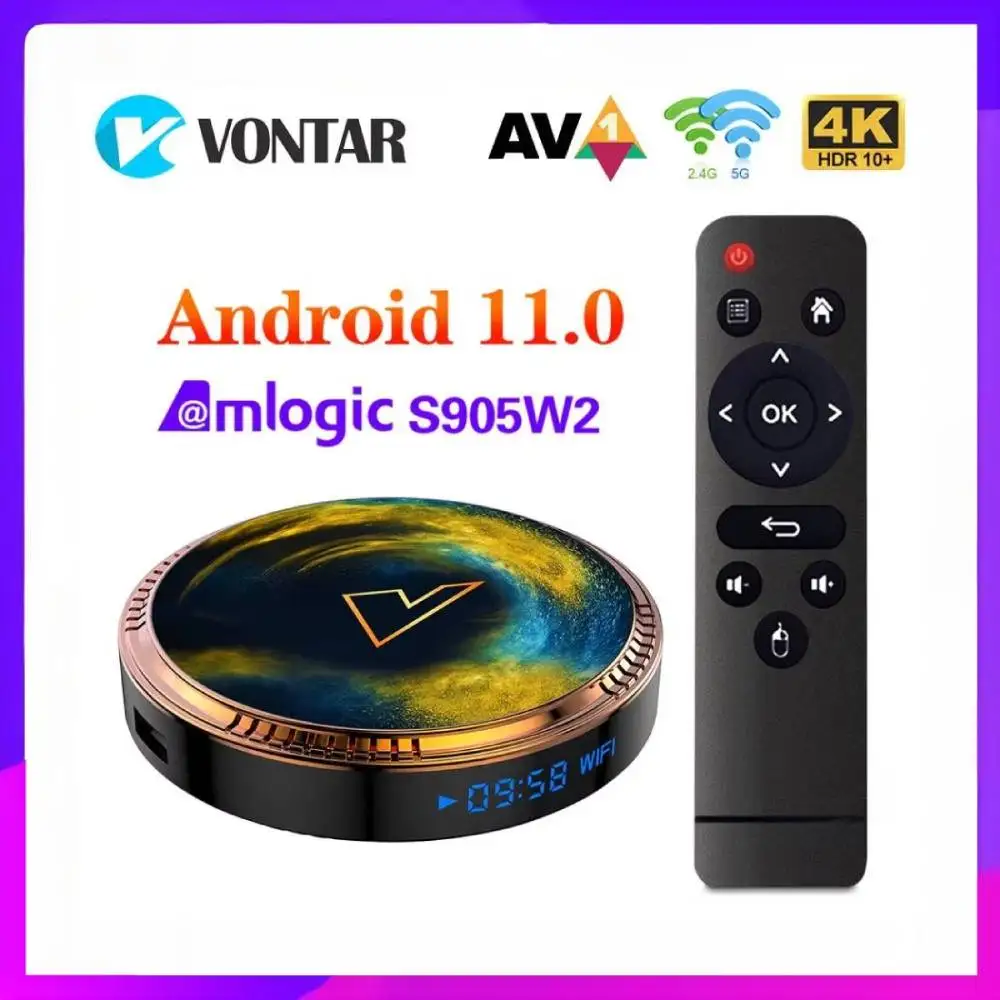 VONTAR X2 Amlogic S905W2 مشغل الوسائط أندرويد 11.0 صندوق التلفزيون الذكي أندرويد 11 4G 64G Set Top BOX 4K 60fps AV1 2.4 & 5G Wifi BT 2G16G #1