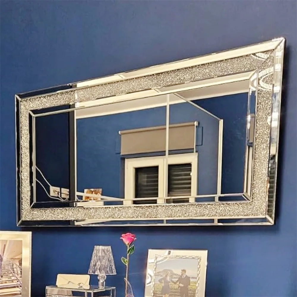 

1200mm Large Sparkly Crushed Diamond Mirror Full Body Decorative Wall Mirror US