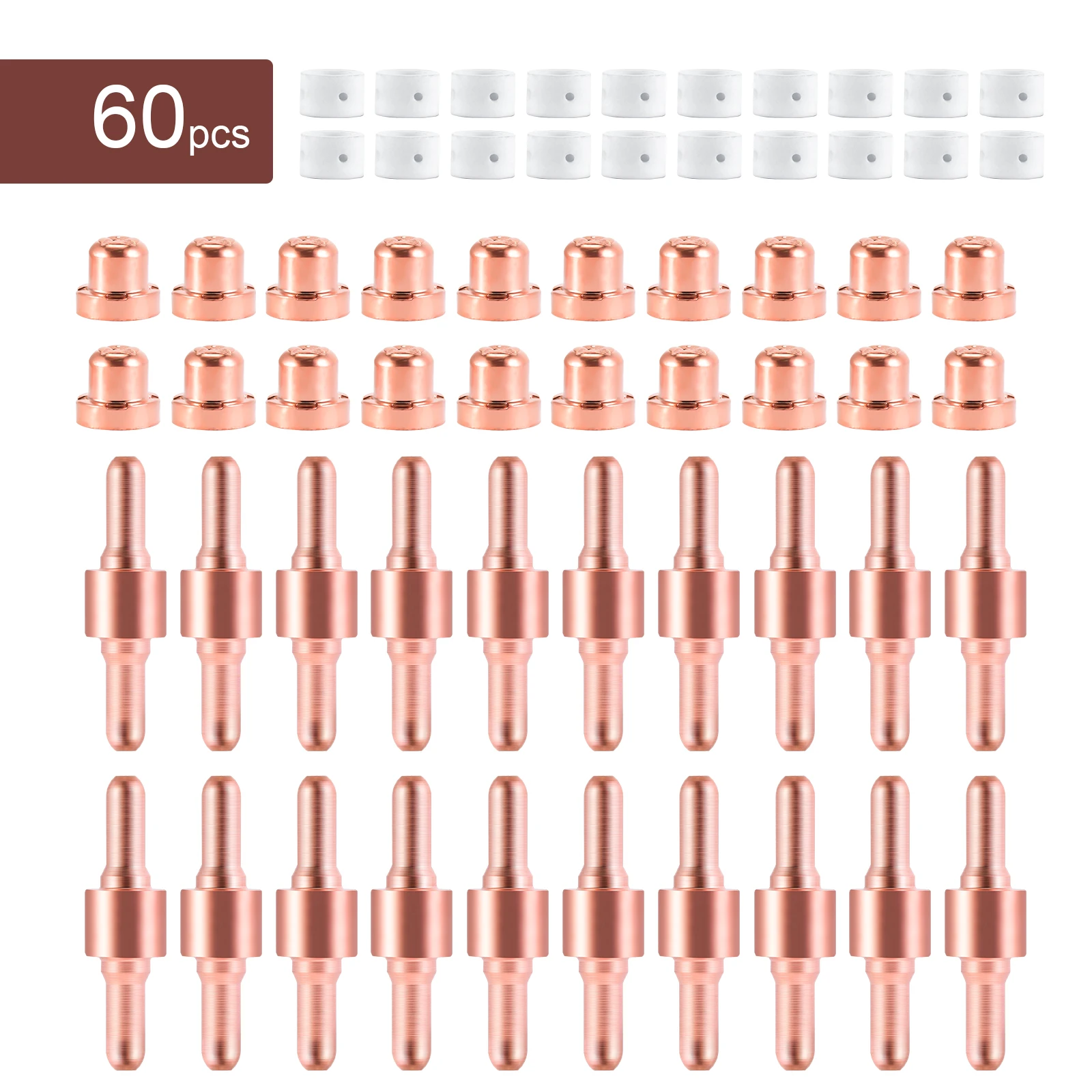 60Pcs Cutter Welding Nozzles Kit Plasma Cutter Tip Electrodes Consumable Accessories for LG-40 PT31 Torch CUT40 50 Plasma Tools