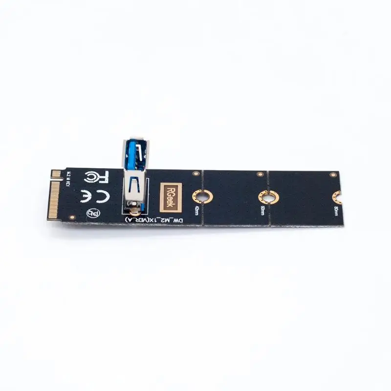 NGFF M2 to PCI E X16 Slot Riser Card Adapter Mining Expansion Easy Installation for Desktop PCIe Graphics Cards