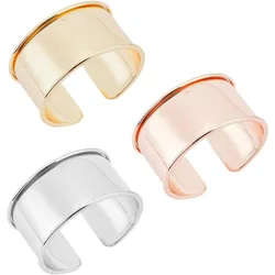 3pcs 3 Colors Alloy Grooved Bangles Cuff Bangle Bracelet Open Wide Wire Bracelets Adjustable Gold Wrist Cuff Wrap Bracelet