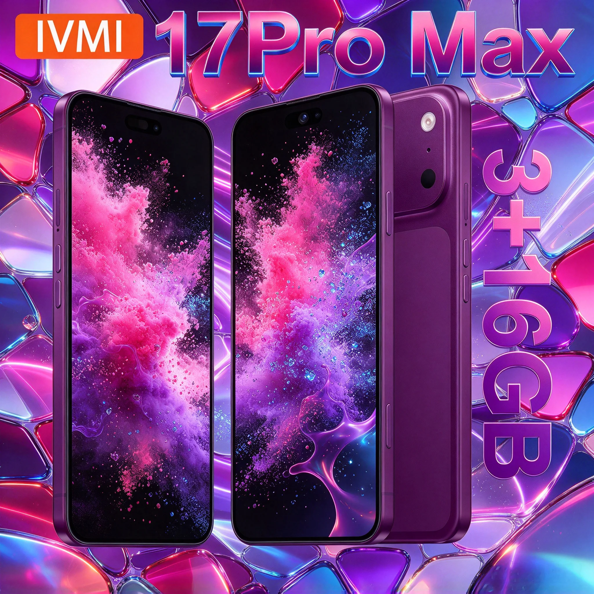 IVMI Global Vision 17Pro Max Smartphone 4G Network Android10.0 3GB ROM 16GB ROM Dual SIM Google Play Store 6.7'' Mobile Phones