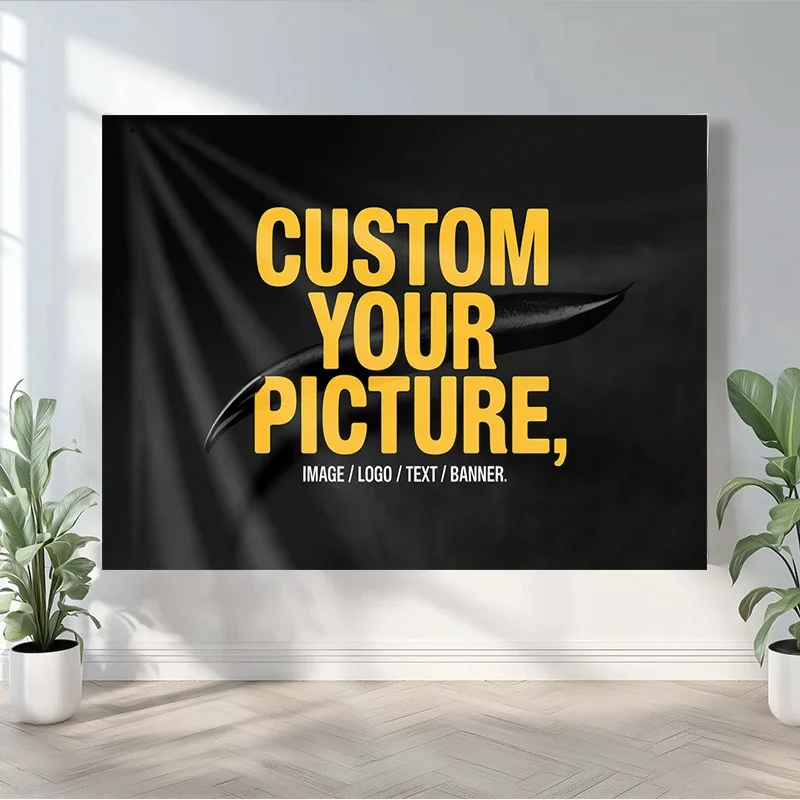 

Custom 2D Flag Banner Tapestry, 5X8ft 150X240cm Durable Polyester with Easy-to-Hang Metal Grommets