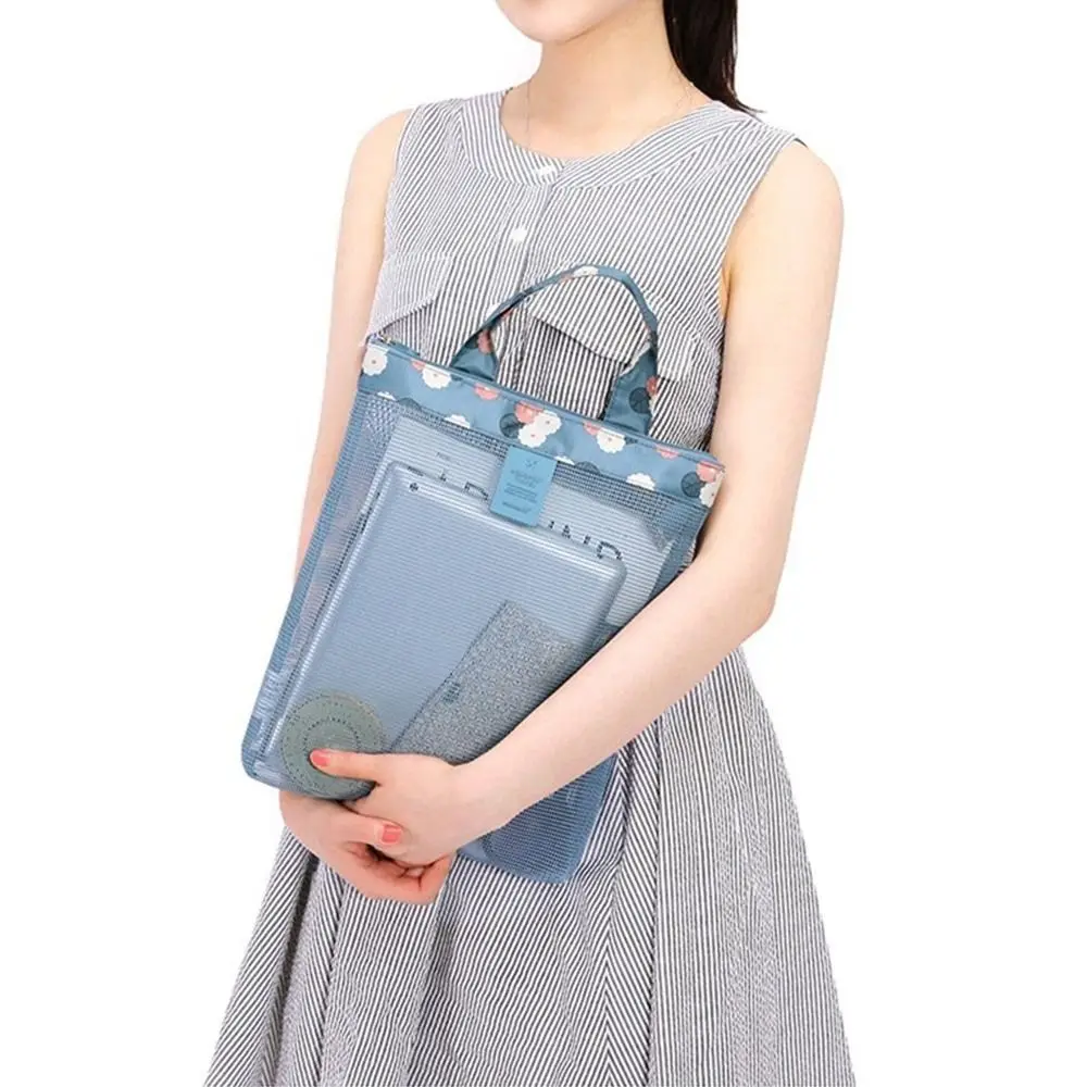 Fashion Mesh Storage Shower Bag Flower Large Capacity Cosmetic Bag Transparent Multifunction Swim Bags Outdoor Suppleis