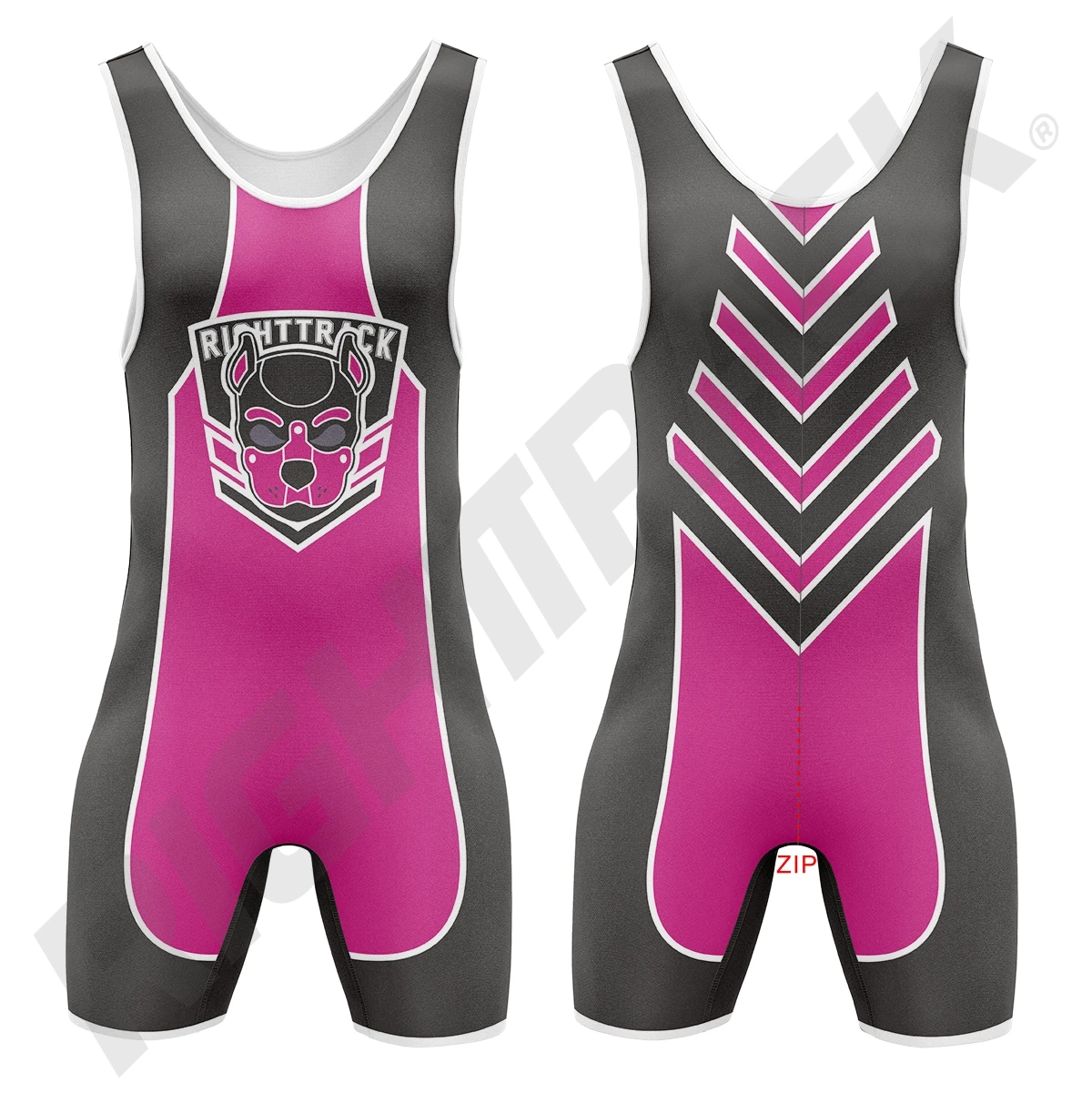 Nieuwe Heren Rits Singlet Body Suit Righttrack Cb13 Eendelige Mouwloze Sexyman Leuke Kleding
