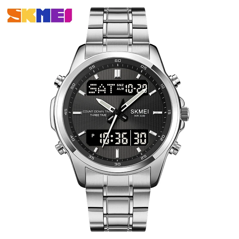 Men's Luxury Digital Watch, Waterproof & Dual Display