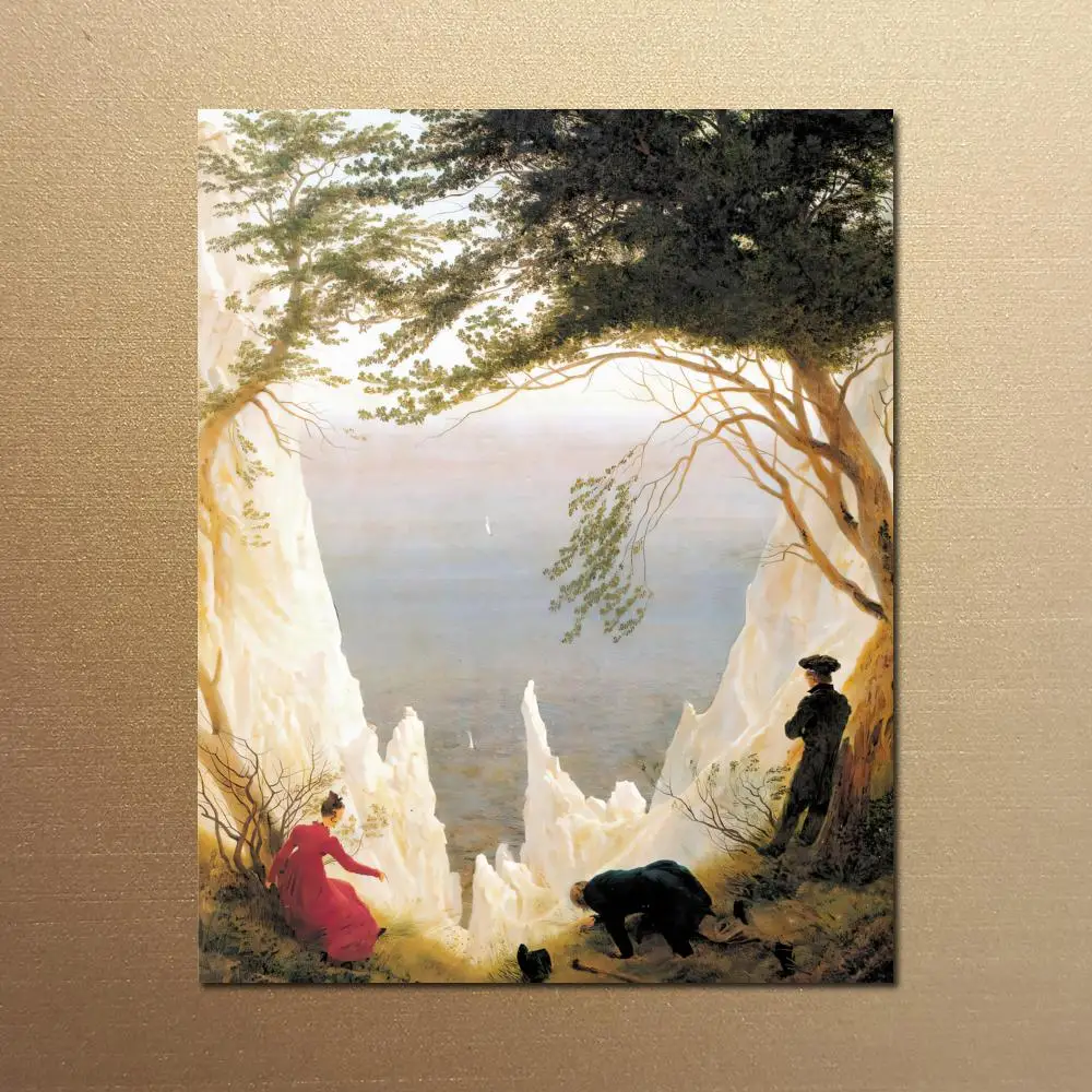 

Classical Landscape Canvas Prints Chalk Cliffs Rugen Caspar David Friedrich Painting HD Poster Picture Living Room Decor Large