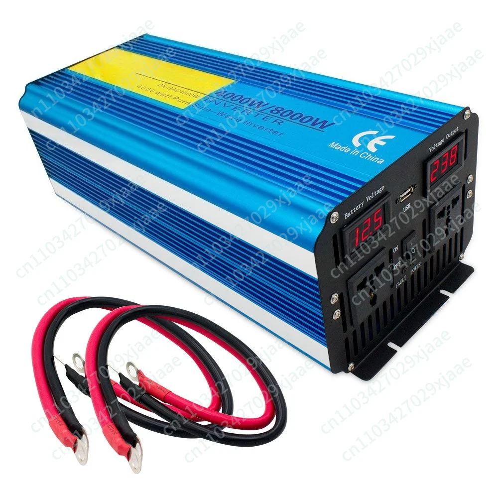 4000/8000W Pure Sine Wave Dual Digital Display Inverter 12V24V to 110V220V Power Converter