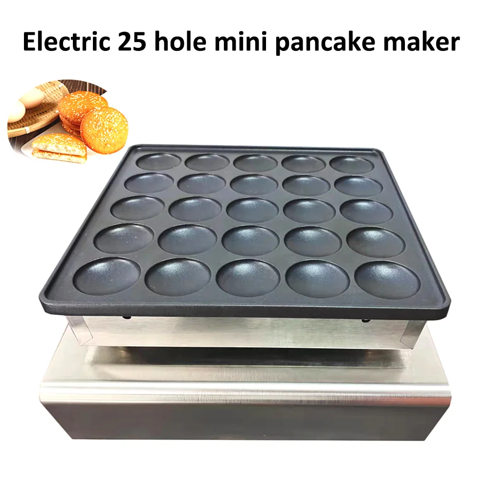 

Commercial electric 25 hole pancake maker, waffle maker, non stick PTFE coating, suitable for restaurants, kitchens, snack shops