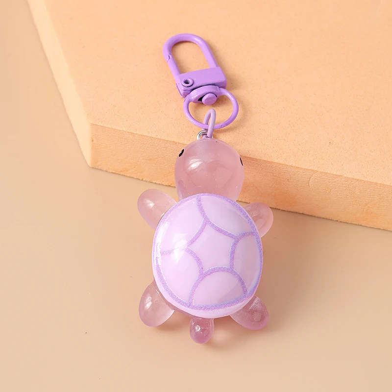 Cartoon Animal Keychain Resin Colorful Turtle Pendant Key Rings for Women Men Car Key Handbag Key Chains DIY Jewelry Accessories