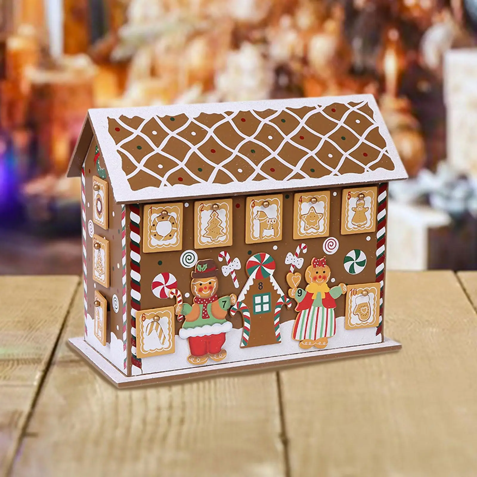 Gingerbread House Calendar 2024 Nativity for Tabletop Coffee Table Bookshelf