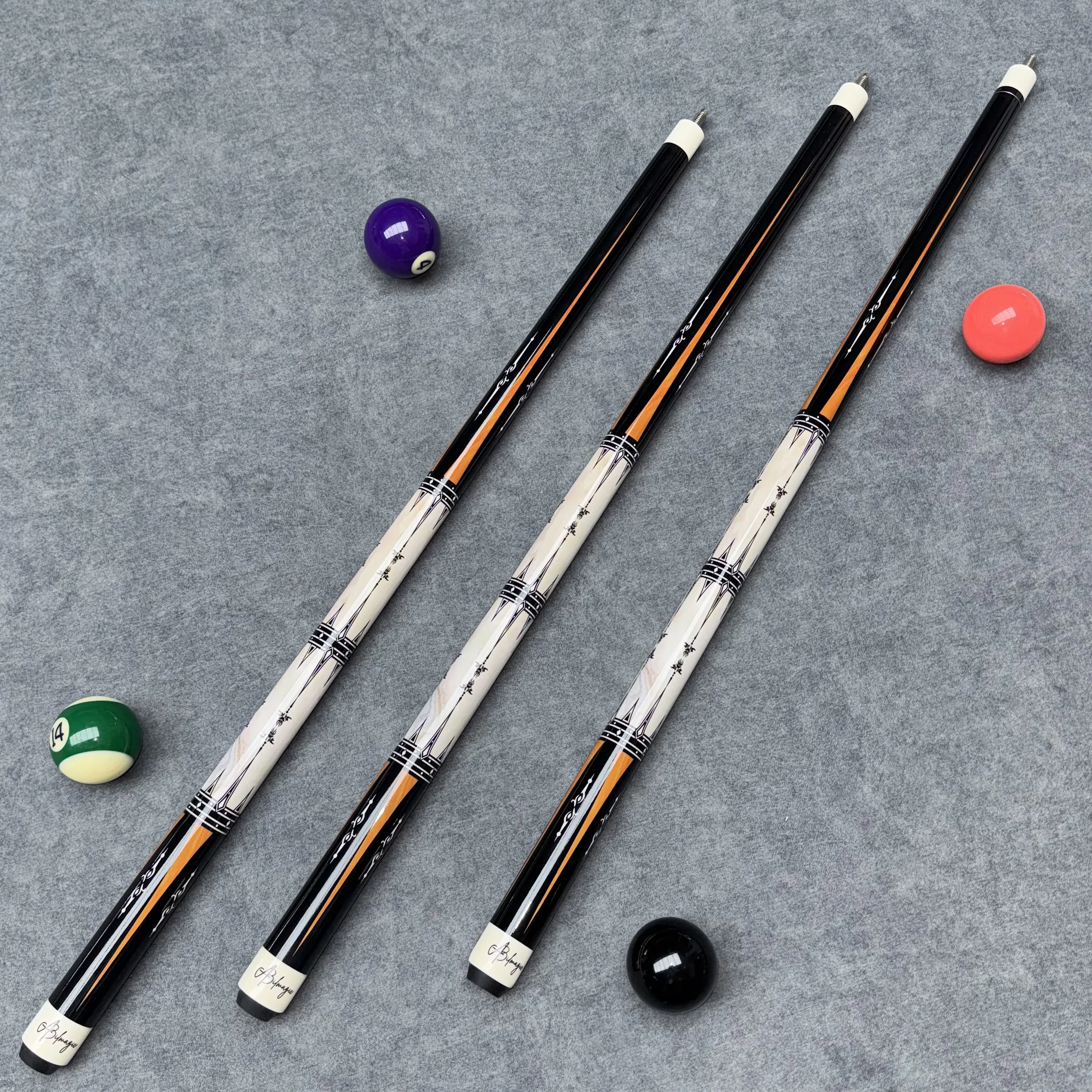 

High-End 57-Inch 9.5-13mm Canadian Maple 1/2 Connection Pool Rod Customized 18oz-20oz Snooker Billiard Cues with Diamond Design