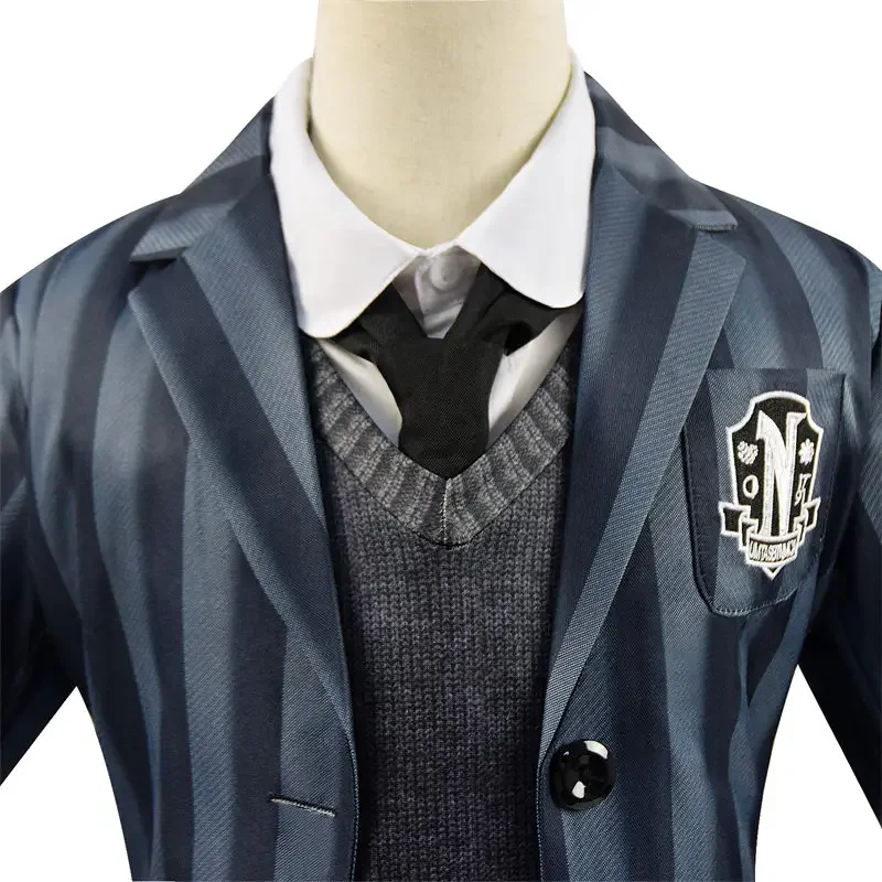 CosDaddy Addams-Disfraz de Cosplay familiar para niños, uniforme escolar para niñas, disfraz de Halloween, novedad de 2023